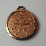 Early 20th Century Saint Catherine Labouré Miraculous Medal Virgin Mary Rosary Copper Look Pendant - Treasure Valley Antiques & Collectibles