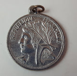 Early 1900s Republic Francaise French Coin Necklace Pendant - Treasure Valley Antiques & Collectibles