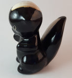 Vintage 1950s Ceramic White Stripe Sitting Skunk Figurine California Pottery - Treasure Valley Antiques & Collectibles