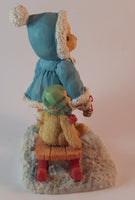 Cherished Teddies Pulling Sled Figurine Mary 1993 #912840 In Box w/ Certificate - Treasure Valley Antiques & Collectibles