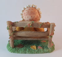 Cherished Teddies Girl On Bench With Pumpkin Figurine Cathy - Treasure Valley Antiques & Collectibles