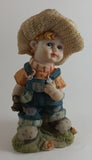 Vintage Cute Farm Girl Resin Figurine - Sabre of Montreal - Treasure Valley Antiques & Collectibles