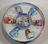 Vintage Cafe Pattern Girls Cup & Saucer Set of 6 in Box - Treasure Valley Antiques & Collectibles