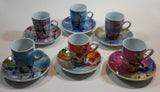 Vintage Cafe Pattern Girls Cup & Saucer Set of 6 in Box - Treasure Valley Antiques & Collectibles