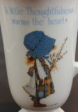 Rare 1982 Holly Hobbie "Blue Girl" Porcelain Tall Tea Cup with Gold Trim