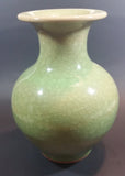 Modern Luxurious Chinese Imperial Guan Celadon Green Crackle Glaze 10" Tall Vase - Treasure Valley Antiques & Collectibles
