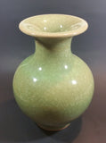 Modern Luxurious Chinese Imperial Guan Celadon Green Crackle Glaze 10" Tall Vase - Treasure Valley Antiques & Collectibles