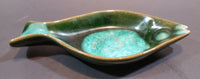 1970s KG McMaster Pottery Canada Green Teal Fish Dish Prince Albert, Saskatchewan - Treasure Valley Antiques & Collectibles