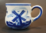 1980s Exclusive "Figis INC" Delft Blue Windmill and Flowers Mug - Treasure Valley Antiques & Collectibles