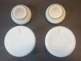 Vintage 1960s Belgium Milk Glass Apothecary Spice Jar Lidded Containers Set of 2 - Treasure Valley Antiques & Collectibles