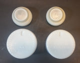 Vintage 1960s Belgium Milk Glass Apothecary Spice Jar Lidded Containers Set of 2 - Treasure Valley Antiques & Collectibles
