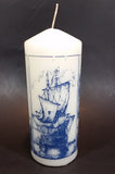 Delft Blue Holland Windmill Decor 8" Tall Wax Candle Unused - Like New - Treasure Valley Antiques & Collectibles