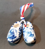 Vintage Delft Blue Handpainted Holland Windmill Shoe Set - Treasure Valley Antiques & Collectibles