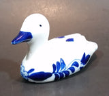 Vintage Hand Painted Delft Blue Duck Bird Porcelain Figurine - Treasure Valley Antiques & Collectibles