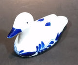 Vintage Hand Painted Delft Blue Duck Bird Porcelain Figurine - Treasure Valley Antiques & Collectibles