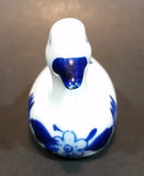 Vintage Hand Painted Delft Blue Duck Bird Porcelain Figurine - Treasure Valley Antiques & Collectibles