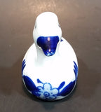 Vintage Hand Painted Delft Blue Duck Bird Porcelain Figurine - Treasure Valley Antiques & Collectibles