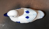 Vintage Hand Painted Delft Blue Duck Bird Porcelain Figurine - Treasure Valley Antiques & Collectibles