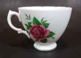 1950s Royal Vale Pink Roses & Leaves Bone China Teacup Gold Trim - Treasure Valley Antiques & Collectibles