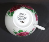 1950s Royal Vale Pink Roses & Leaves Bone China Teacup Gold Trim - Treasure Valley Antiques & Collectibles