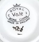 1950s Royal Vale Pink Roses & Leaves Bone China Teacup Gold Trim - Treasure Valley Antiques & Collectibles