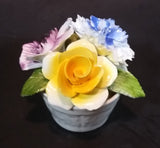 1950s Radnor Bone China Mixed Floral Purple Blue Yellow Bone China Bouquet - Treasure Valley Antiques & Collectibles