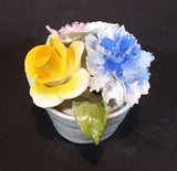 1950s Radnor Bone China Mixed Floral Purple Blue Yellow Bone China Bouquet - Treasure Valley Antiques & Collectibles