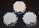 1930s Handpainted Noritake Lustreware Set of 3 Blue Floral Saucer Plates - Japan - Treasure Valley Antiques & Collectibles