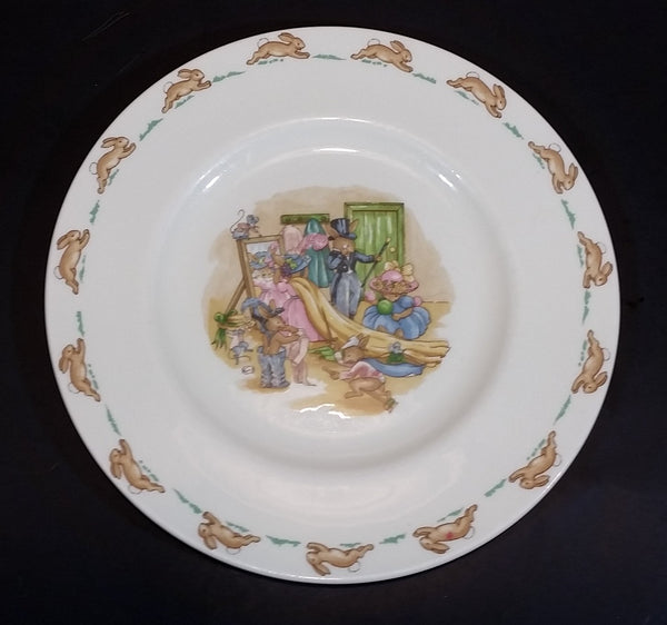 1970s Royal Doulton English Fine Bone China Bunnykins "Dressup Time" 8" Plate - Treasure Valley Antiques & Collectibles