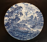 1960s Ridgway Ironstone "Meadowsweet" Blue and White 9 3/4" Dinner Plate - Treasure Valley Antiques & Collectibles