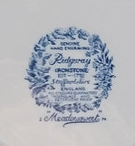 1960s Ridgway Ironstone "Meadowsweet" Blue and White 9 3/4" Dinner Plate - Treasure Valley Antiques & Collectibles