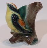1950s Royal Copley Western Tanager or Warbler Bird on Tree Stump Ceramic Porcelain Planter - Treasure Valley Antiques & Collectibles