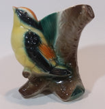 1950s Royal Copley Western Tanager or Warbler Bird on Tree Stump Ceramic Porcelain Planter - Treasure Valley Antiques & Collectibles