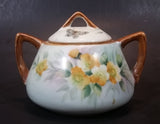1920s Nippon - Japan Hand Painted Butterflies and Yellow Flowers Sugar Bowl - Treasure Valley Antiques & Collectibles
