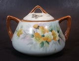 1920s Nippon - Japan Hand Painted Butterflies and Yellow Flowers Sugar Bowl - Treasure Valley Antiques & Collectibles