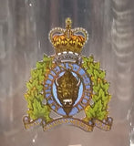 Vintage 1960s or 1970s RCMP Crest Clear Glass Mug Cup - Treasure Valley Antiques & Collectibles