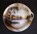 Antique 1914-1921 Noritake Morimura Bros. Handpainted Japan Scenic Vegetable Serving Dish With Handle - Treasure Valley Antiques & Collectibles