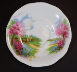 1950-1959 Queen Anne Fine Bone China England "Meadowside" Teacup Saucer - Treasure Valley Antiques & Collectibles