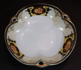 Antique 1918 Noritake Morimura Handpainted Made In Japan Candy Nut Serving Triple Handled Dish Bowl - Treasure Valley Antiques & Collectibles