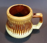 1970s Brown and Light Yellow Drip Glaze Mug Cup - Made in Taiwan - Treasure Valley Antiques & Collectibles