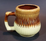 1970s Brown and Light Yellow Drip Glaze Mug Cup - Made in Taiwan - Treasure Valley Antiques & Collectibles
