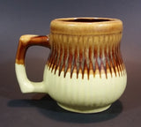 1970s Brown and Light Yellow Drip Glaze Mug Cup - Made in Taiwan - Treasure Valley Antiques & Collectibles