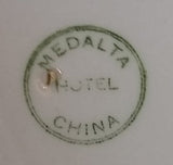 Rare Set of 4 White Medalta Hotel China 9 1/4" Plates  (3x 1937-1943) (1x Vitrified 1937-1949) - Treasure Valley Antiques & Collectibles