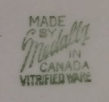 Rare Set of 4 White Medalta Hotel China 9 1/4" Plates  (3x 1937-1943) (1x Vitrified 1937-1949) - Treasure Valley Antiques & Collectibles