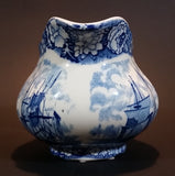 1950s Palissy England Rotherhithe Thames River Scenes Creamer Blue and White - Treasure Valley Antiques & Collectibles