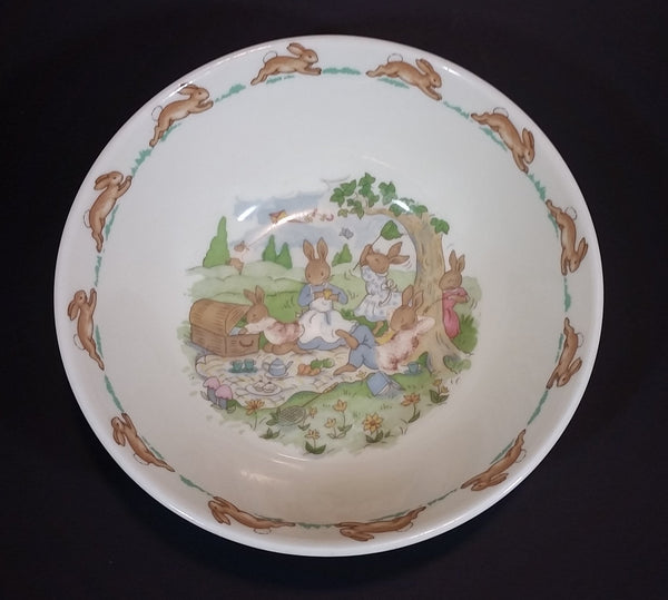 1970s Royal Doulton English Fine Bone China Bunnykins "Picnic" 6" Cereal Bowl - Treasure Valley Antiques & Collectibles