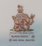 1970s Royal Doulton English Fine Bone China Bunnykins "Picnic" 6" Cereal Bowl - Treasure Valley Antiques & Collectibles