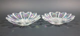 Set of 2 - 1950s Fostoria Carnival Glass Company - Ohio - Clear Rainbow Iridescent Scalloped Celestial Pattern 5 3/4" Plates - Treasure Valley Antiques & Collectibles