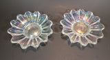 Set of 2 - 1950s Fostoria Carnival Glass Company - Ohio - Clear Rainbow Iridescent Scalloped Celestial Pattern 5 3/4" Plates - Treasure Valley Antiques & Collectibles