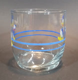 Rare Vintage Donald Duck Disney Blue Ringed Cartoon Character Clear Glass Cup